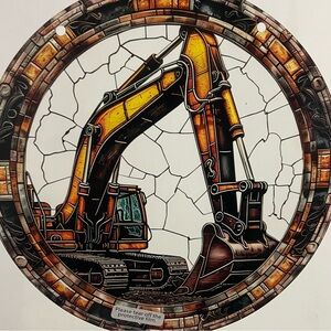 Suncatcher Acrylic Yellow Excavator Machinery New Gift Birthday Anniversary